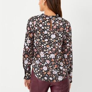Ann Taylor Black Floral Blouse